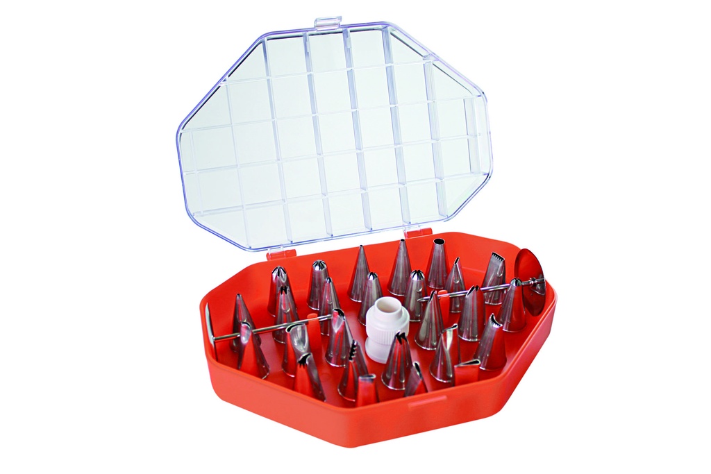 [197033] Spritztüllen-Set aus Edelstahl, 29-teilig