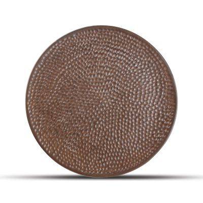 [604802] Teller Gehämmert aus Porzellan, 27 cm, kupfer