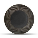 Teller Gestreift aus Porzellan, 27,5 cm, silber