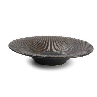 [604807] Tiefer Teller Gestreift aus Porzellan, ø 26 cm, H 5,5 cm