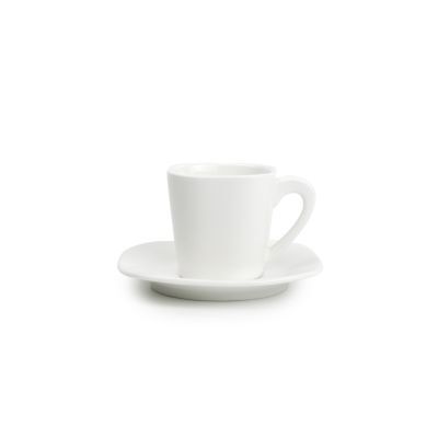 [703326] Tasse und Untertasse Match aus Porzellan, 18 cl, weiß