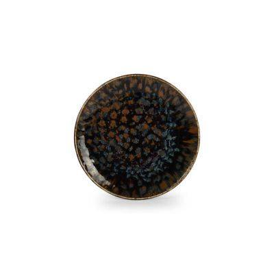 [743020] Teller Resto aus Porzellan, 20,5 cm, braun & blau