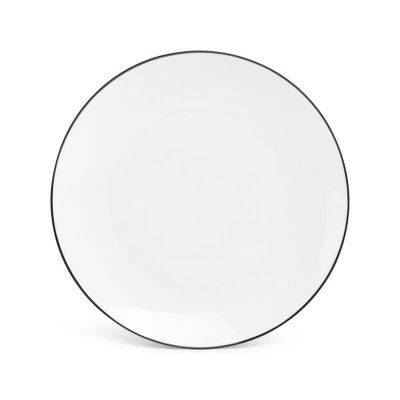 [750813] Teller Coupe schwarzer Rand Basic White, 27 cm