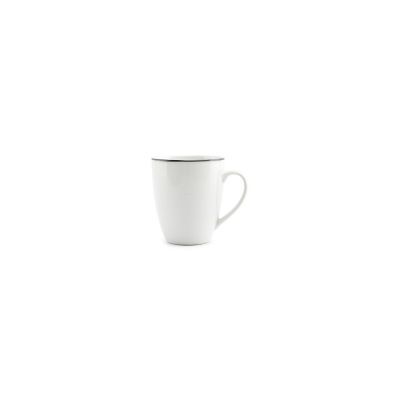 [750824] Becher schwarzer Rand Basic White aus Porzellan, 38 cl