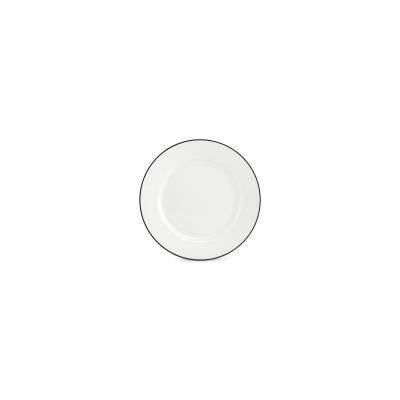 [750871] Teller schwarzer Rand Bistro aus Porzellan, 19,5 cm