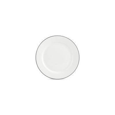 [750872] Teller schwarzer Rand Bistro aus Porzellan, 24,5 cm