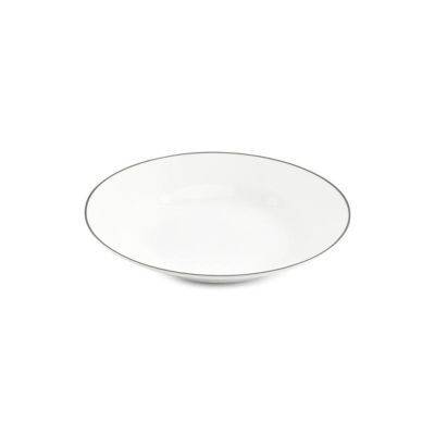 [750904] Tiefer Teller grüner Rand Basic White, Ø 23 cm, H 4 cm