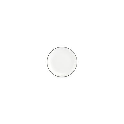 [750910] Teller Coupe grüner Rand Basic White, 15 cm