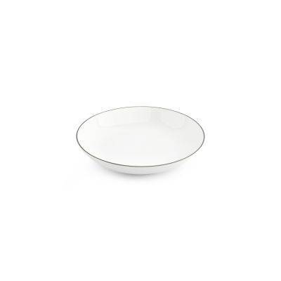 [750914] Schüssel mit grünem Rand Basic White, Ø 21 cm, H 4 cm