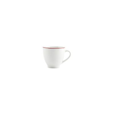 [750952] Tasse burgunderfarbener Rand Basic White aus Porzellan