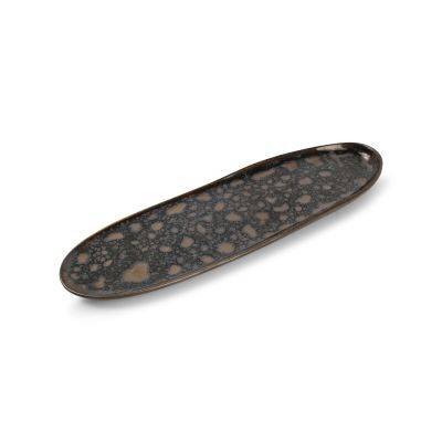 [785225] Servierplatte mit Goldflocken Nobile, 33,5 x 9 cm, gold