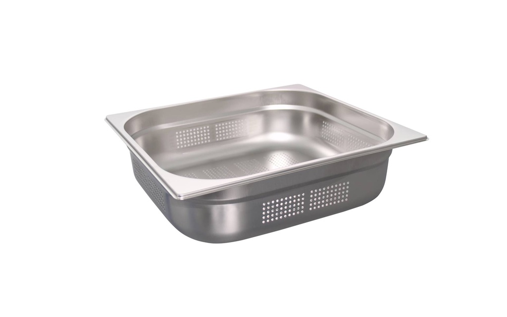 [530311] GN 2/3 Behälter gelocht aus Edelstahl, 100 mm