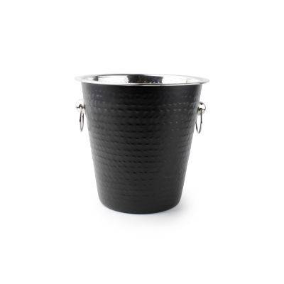 [610329] Champagnerkühler Bar aus Edelstahl, Ø 21,5 cm, H 21 cm, schwarz