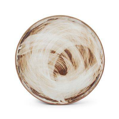 [605081] Teller Pinsel aus Porzellan, 21 cm, braun