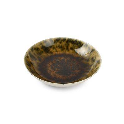 [743003] Tiefer Teller Resto aus Porzellan, Ø 21 cm, H 5 cm, grünbraun