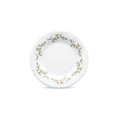 [741061] Teller braune Blume Retro aus Porzellan, 20,5 cm