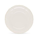 Flacher Teller mit goldenem Rand Retro aus Porzellan, 32 cm