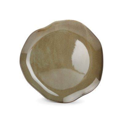 [740651] Teller Wander aus Porzellan, 25 cm, grün