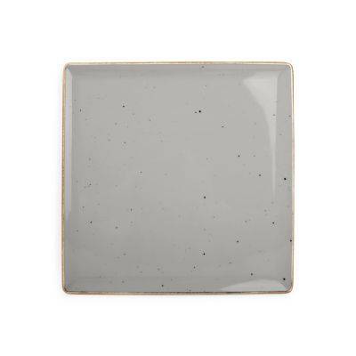 [740707] Teller Collect aus Porzellan, 25,5 x 25,5 cm, grau