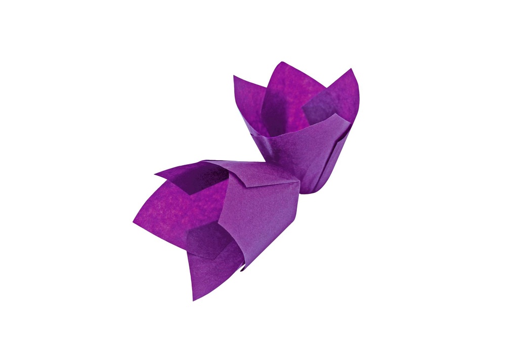 [122274] Muffinform Tulpe aus Zellulosepapier, Ø 50 mm, violett