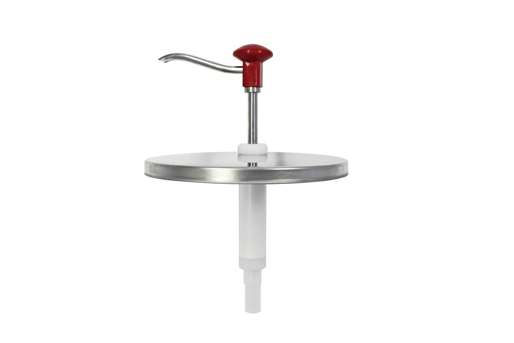 [152496] Druckknopf Dosierspender aus Edelstahl und Polypropylen, 330 mm, 5 Liter