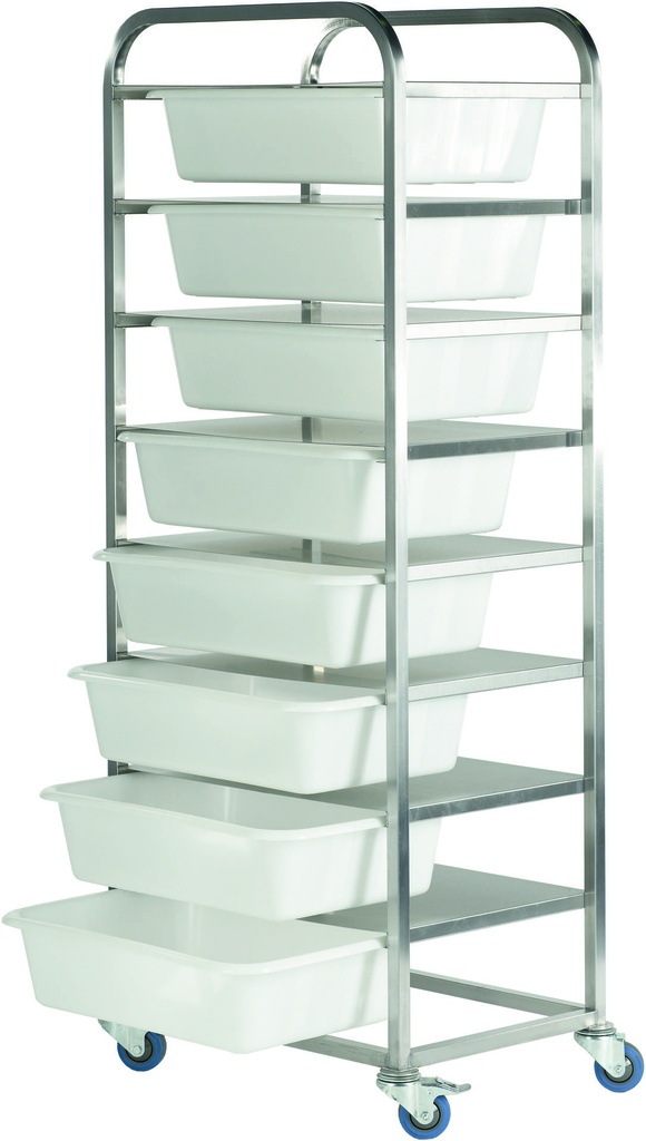 [202095] Behälterwagen aus Edelstahl, 670 x 470 x 1760 mm