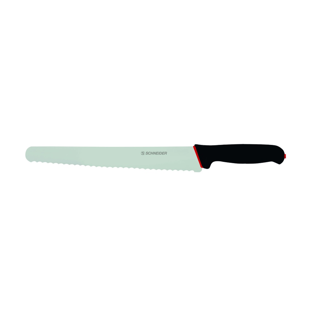 [267021] Brotmesser aus Edelstahl, 260 mm, schwarz-rot