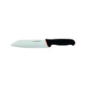 Santoku-Messer mit Kullenschliff, 180 mm, schwarz-rot