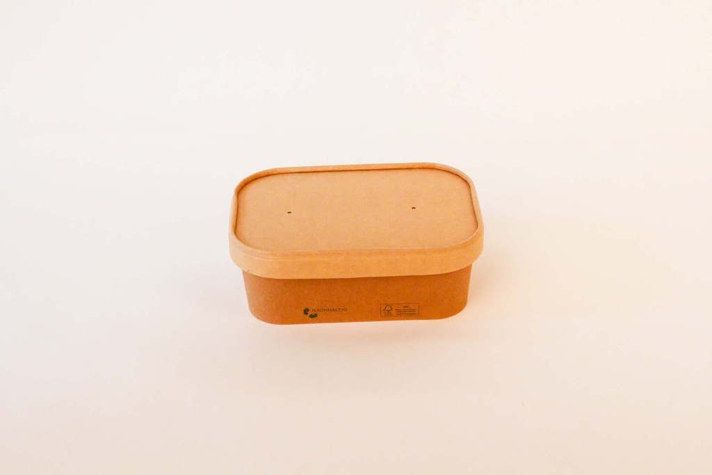 [695190 695220] Rechteckschale 172x120x56mm / 750ml Braun, 300 Stk. Hartpapier / mit Pappdeckel / 300 Stk.