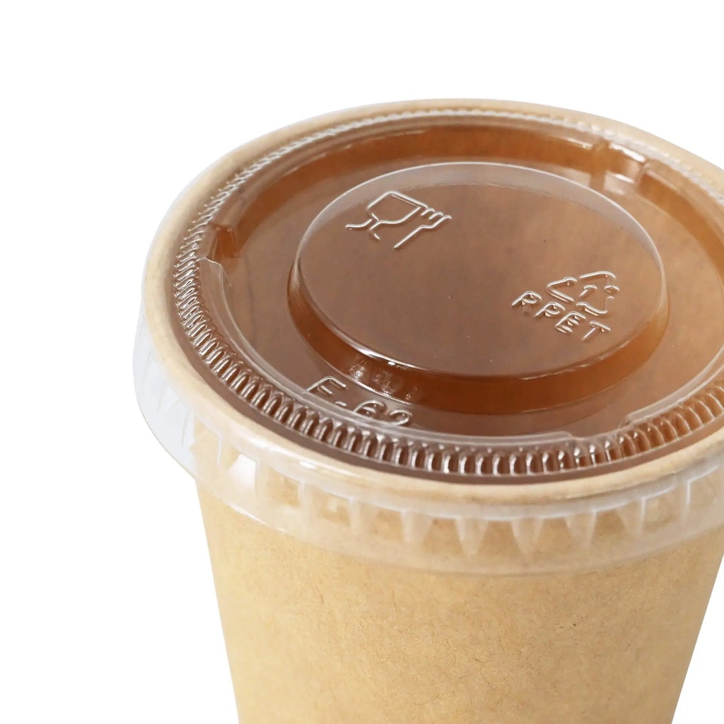 [688490 612850] Dressingbecher Pappe Ø62mm/75ml – 1.000 Stück mit Deckel rPET / braun / 1000 Stk.