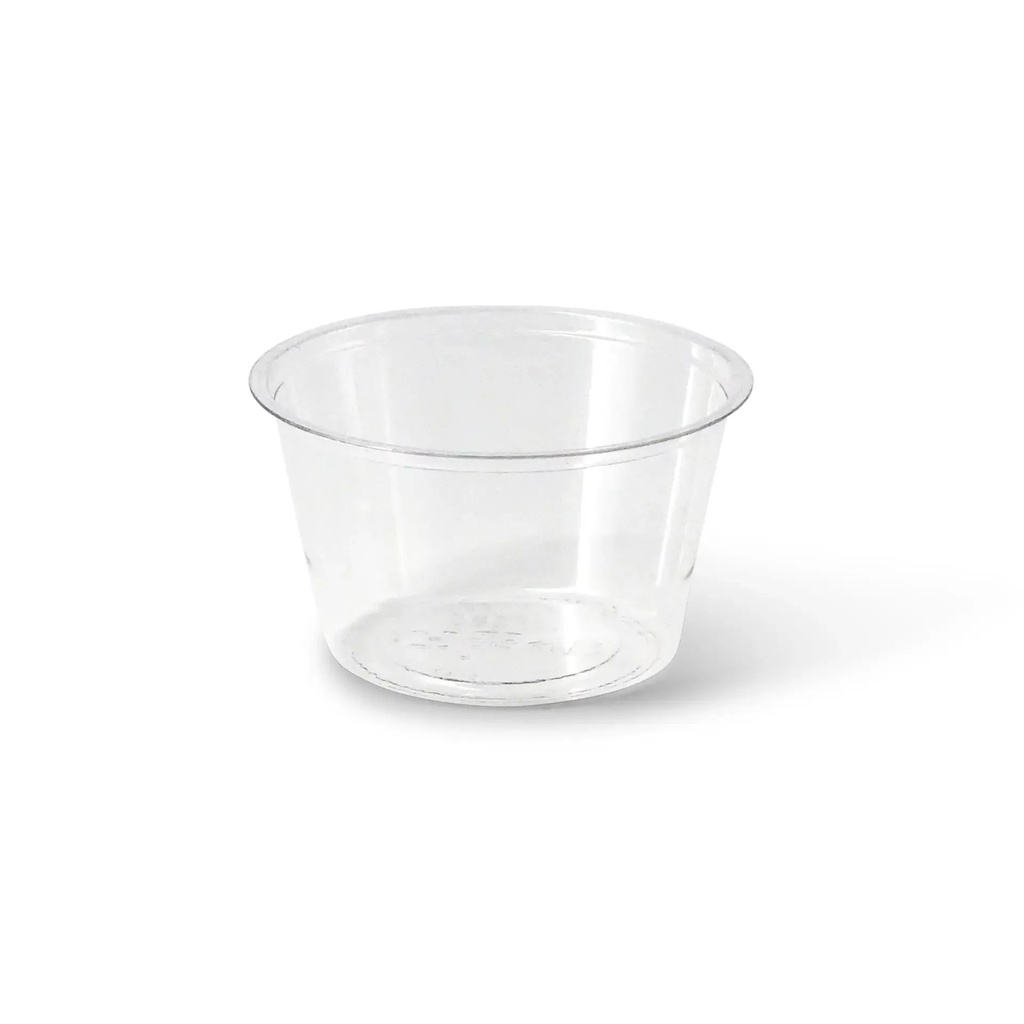 [611621] Dressingbecher rPET Ø75mm/80ml – 1000 Stück 2000 Stk. / ohne Deckel / Transparent