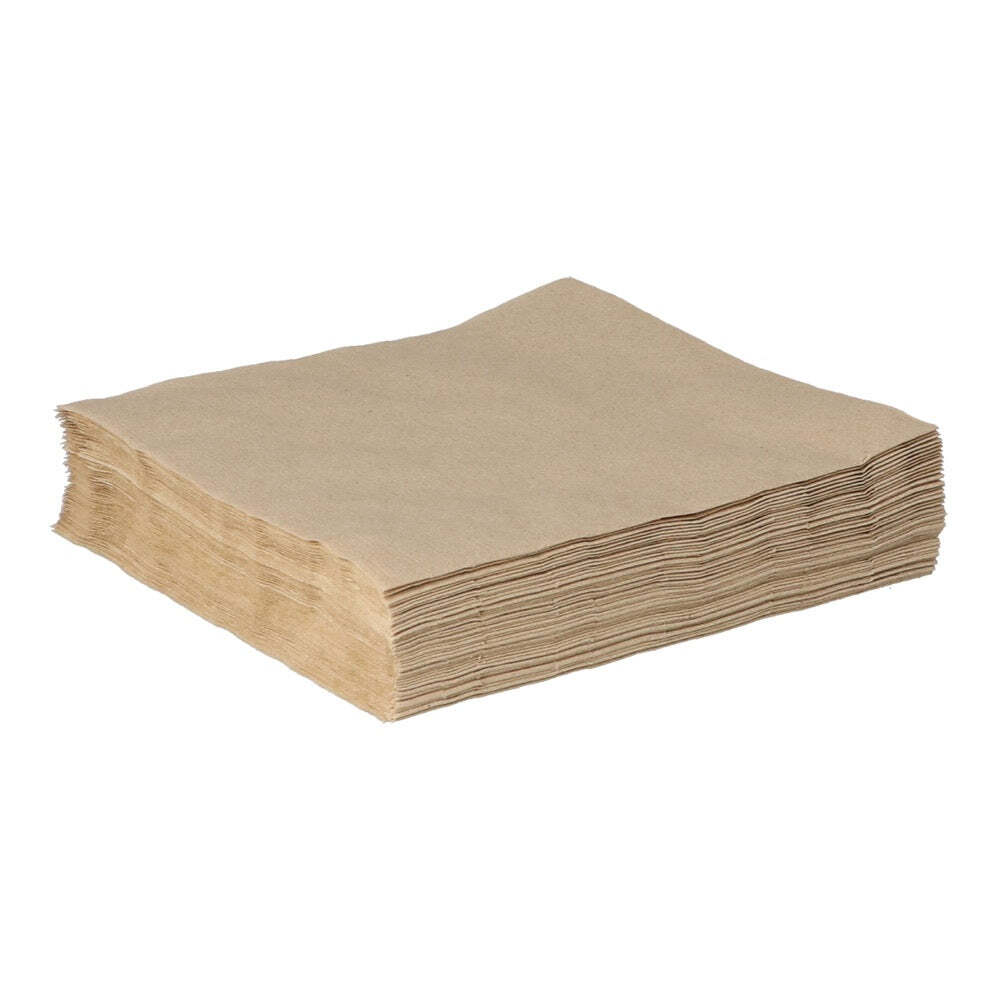 [565570] Servietten 1-lagig 1/4 Falz – 33x33cm Braun, 5000 Stk. Recycling