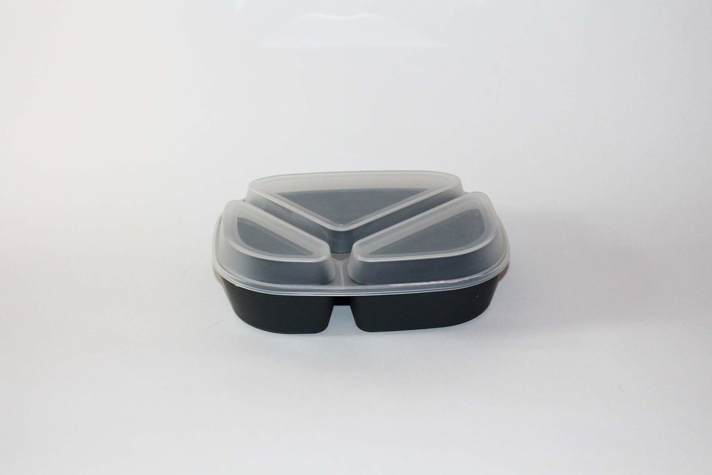 [622682 622686] Menübox 3-geteilt 236x181x47mm mit Deckel / schiefergrau / 48 Stk.