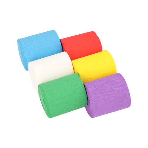 [10056] 10 x 6 Rollen Krepp-Bänder 10 m x 5 cm farbig sortiert wasserfest