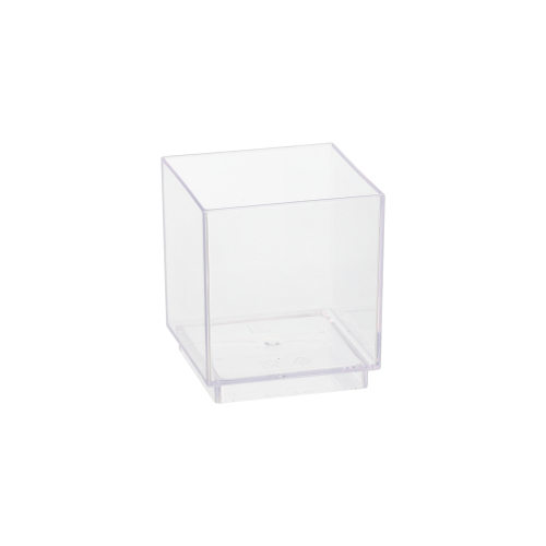 [10524] 9 x 30 Fingerfood - Schalen, PS eckig 55 ml 4,7 cm x 4,2 cm x 4,2 cm glasklar