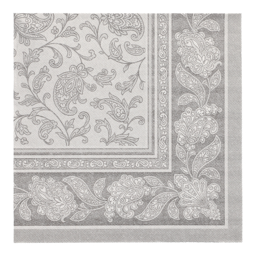 [11411] 8 x 20 Servietten "ROYAL Collection" 1/4-Falz 40 cm x 40 cm grau "Ornaments"