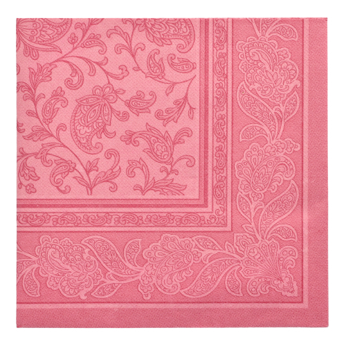 [11415] 8 x 20 Servietten "ROYAL Collection" 1/4-Falz 40 cm x 40 cm rosa "Ornaments"