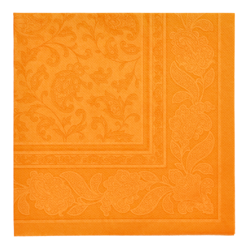 [11419] 8 x 20 Servietten "ROYAL Collection" 1/4-Falz 40 cm x 40 cm orange "Ornaments"