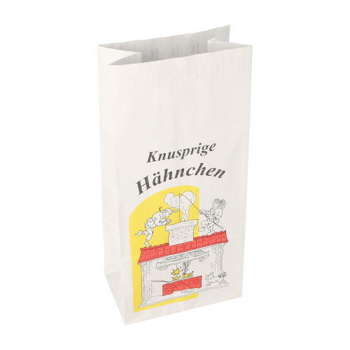 [11520] 10 x 100 Hähnchenbeutel, Papier mit Alu-Einlage 28 cm x 13 cm x 8 cm "Max & Moritz" 1/1