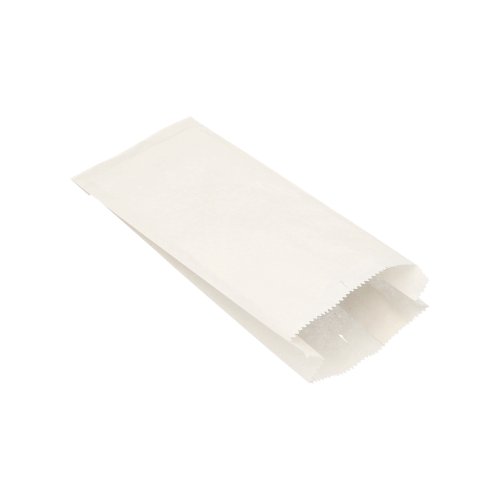 [11531] 1000 Papierfaltenbeutel, Cellulose, gefädelt 24 cm x 10 cm x 5 cm weiss Füllinhalt 0,75 kg