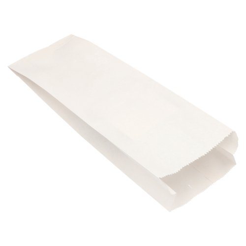 [11536] 1000 Papierfaltenbeutel, Cellulose, gefädelt 42 cm x 15 cm x 7 cm weiss Füllinhalt 3 kg