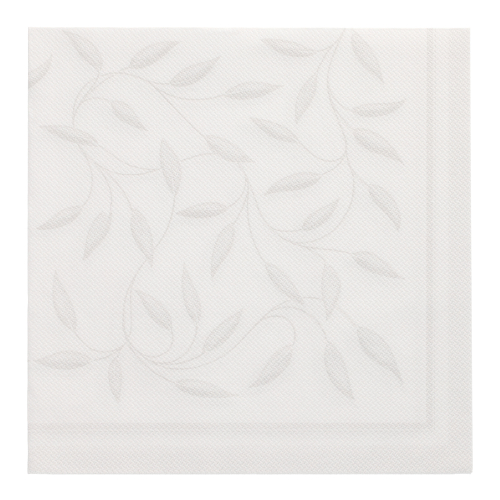 [11652] 5 x 50 Servietten "ROYAL Collection" 1/4-Falz 40 cm x 40 cm weiss "New Mediterran"