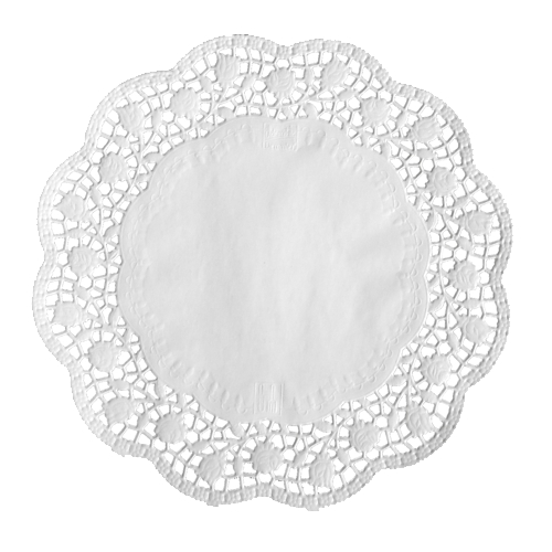 [12456] 20 x 100 Tortenspitzen rund Ø 32 cm weiss