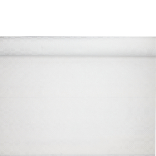 [12541] 10 x Papiertischtuch mit Damastprägung 25 m x 1 m weiss