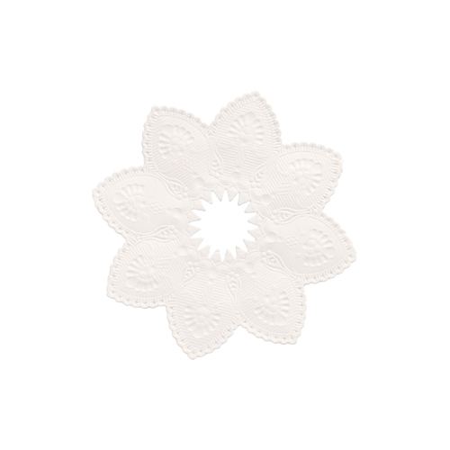 [12565] 10 x 100 Kerzen-Manschetten rund Ø 10 cm weiss