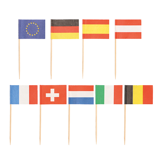 [12665] 20 x 50 Deko-Picker 8 cm "Nationen"