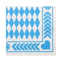 15 x 20 Servietten, 3-lagig 1/4-Falz 33 cm x 33 cm "Bayrisch Blau"