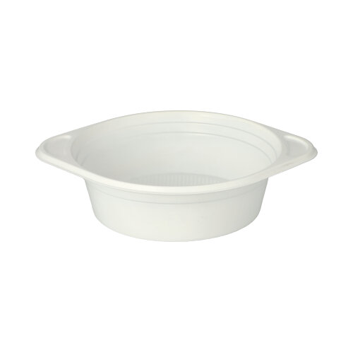 [14253] 6 x 100 Suppenschalen, PP rund 500 ml Ø 15,6 cm · 4,5 cm weiss mit Anfasser