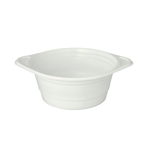 [14254] 6 x 100 Suppenschalen, PP rund 750 ml Ø 15,6 cm · 6,5 cm weiss mit Anfasser
