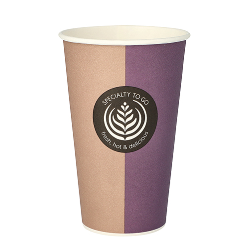 [14773] 20 x 50 Trinkbecher, Pappe "To Go" 0,4 l Ø 9 cm · 13,5 cm "Barista Time"